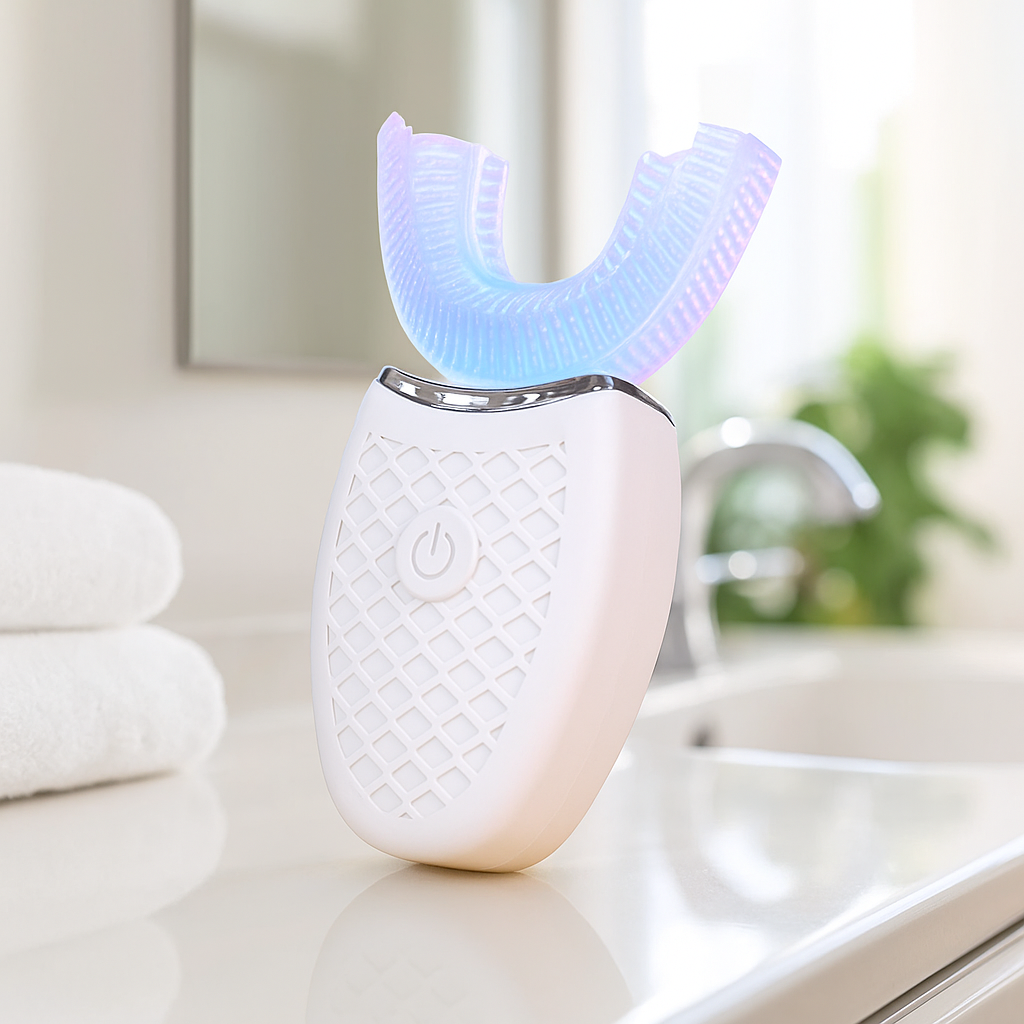 Brosse à Dents Électrique 360° Étanche – Tête en Silicone en Forme de U