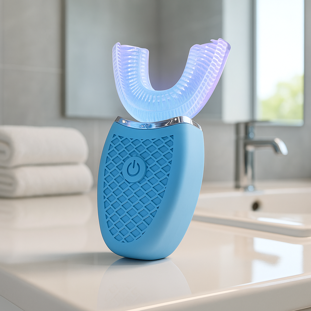 Brosse à Dents Électrique 360° Étanche – Tête en Silicone en Forme de U