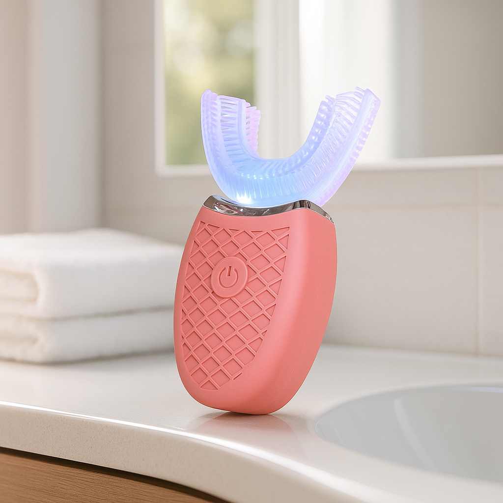 Brosse à Dents Électrique 360° Étanche – Tête en Silicone en Forme de U
