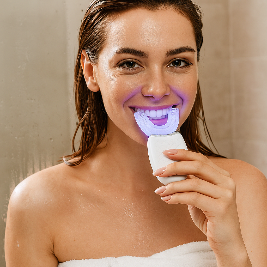 Brosse à Dents Électrique 360° Étanche – Tête en Silicone en Forme de U