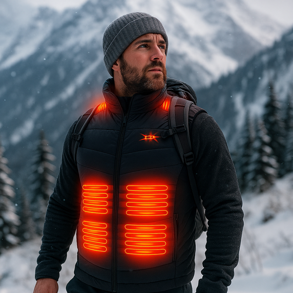 Gilet chauffant unisexe avec batterie USB – 17 zones de chaleur
