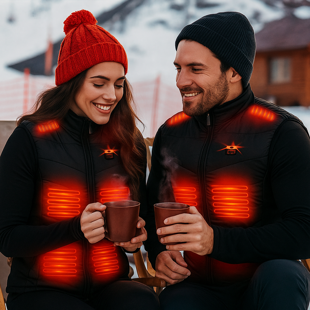 Gilet chauffant unisexe avec batterie USB – 17 zones de chaleur