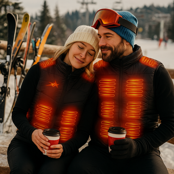Gilet chauffant unisexe avec batterie USB – 17 zones de chaleur