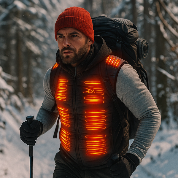 Gilet chauffant unisexe avec batterie USB – 17 zones de chaleur