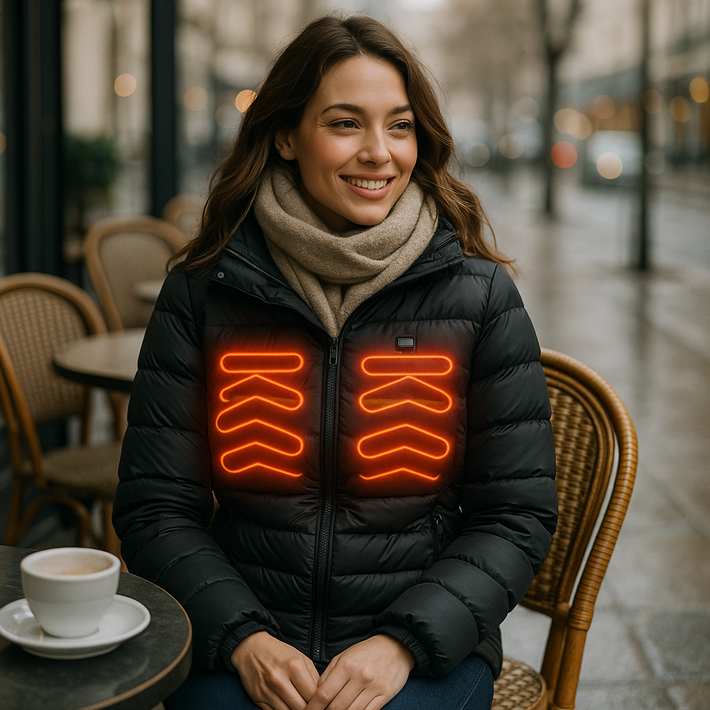 Gilet chauffant unisexe avec batterie USB – 17 zones de chaleur