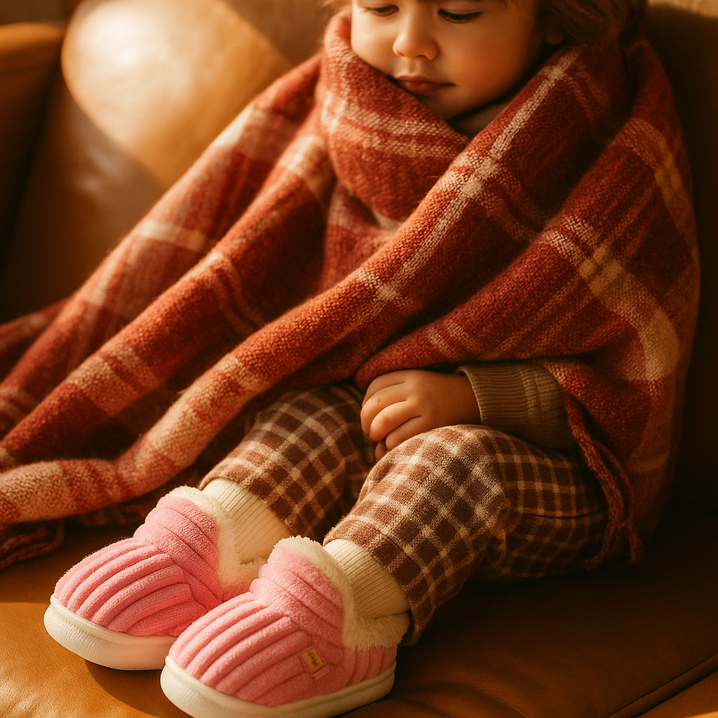 Pantoufles d’hiver douces et antidérapantes pour enfants