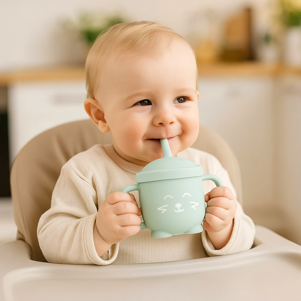 Gobelet avec paille pour bébé