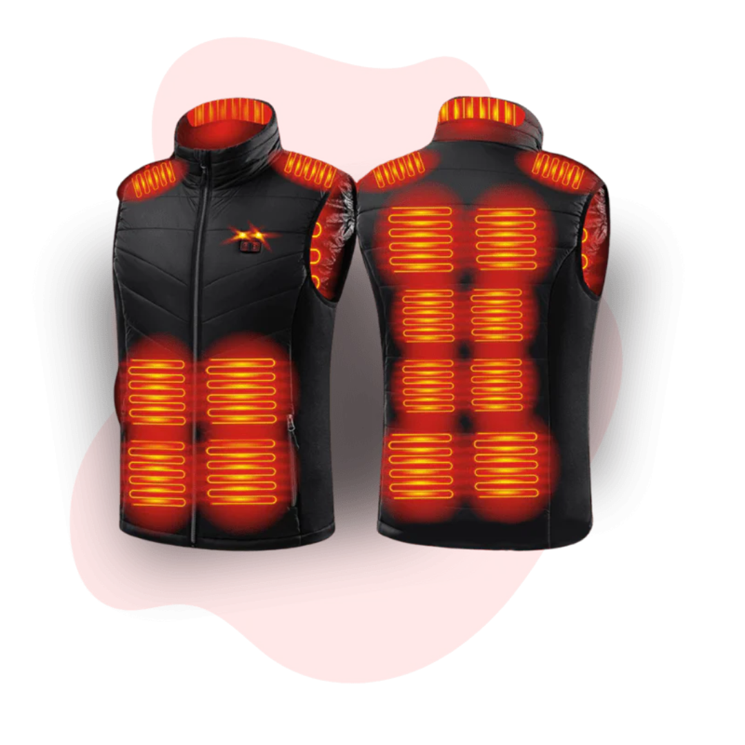 Gilet chauffant unisexe avec batterie USB – 17 zones de chaleur