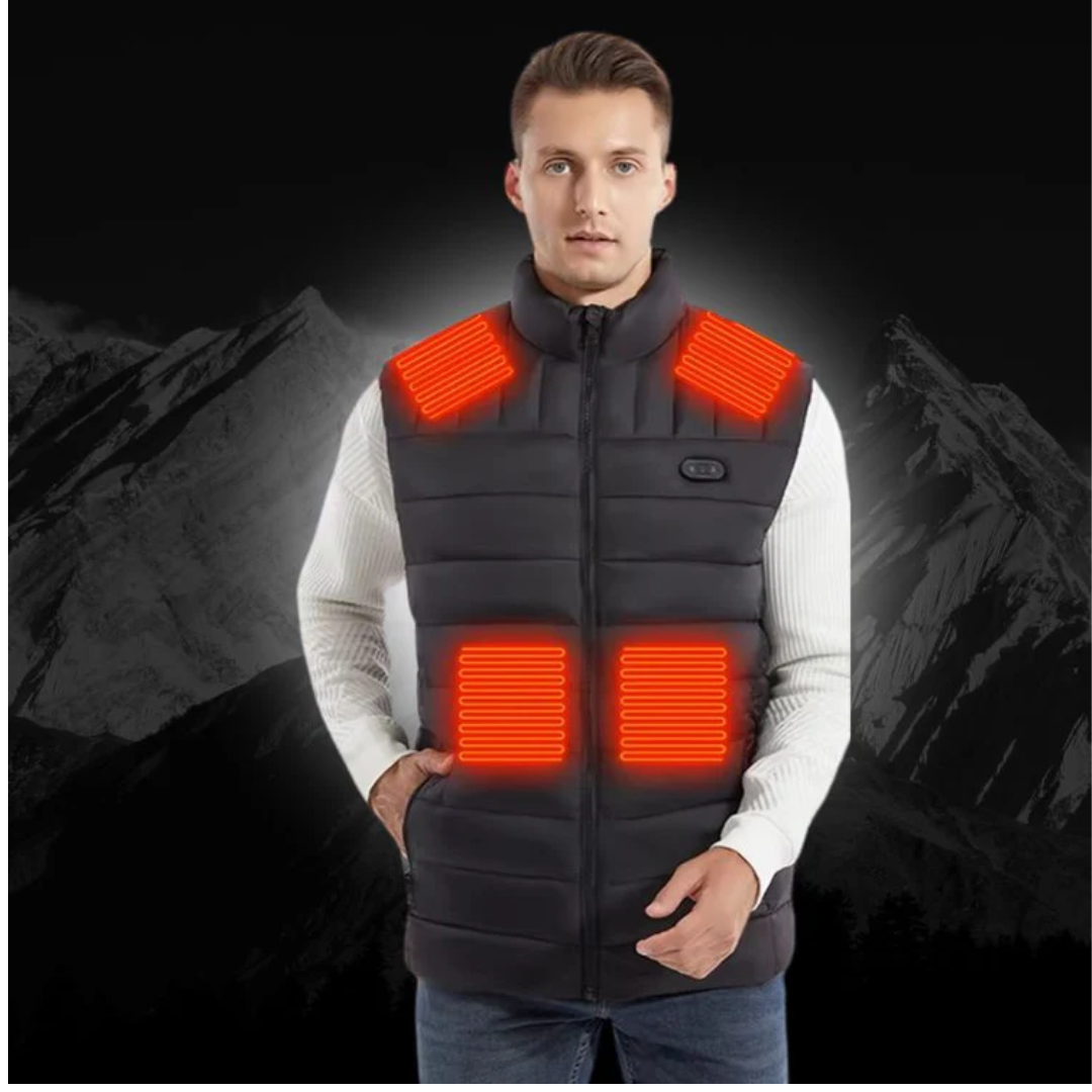 Gilet chauffant unisexe avec batterie USB – 17 zones de chaleur