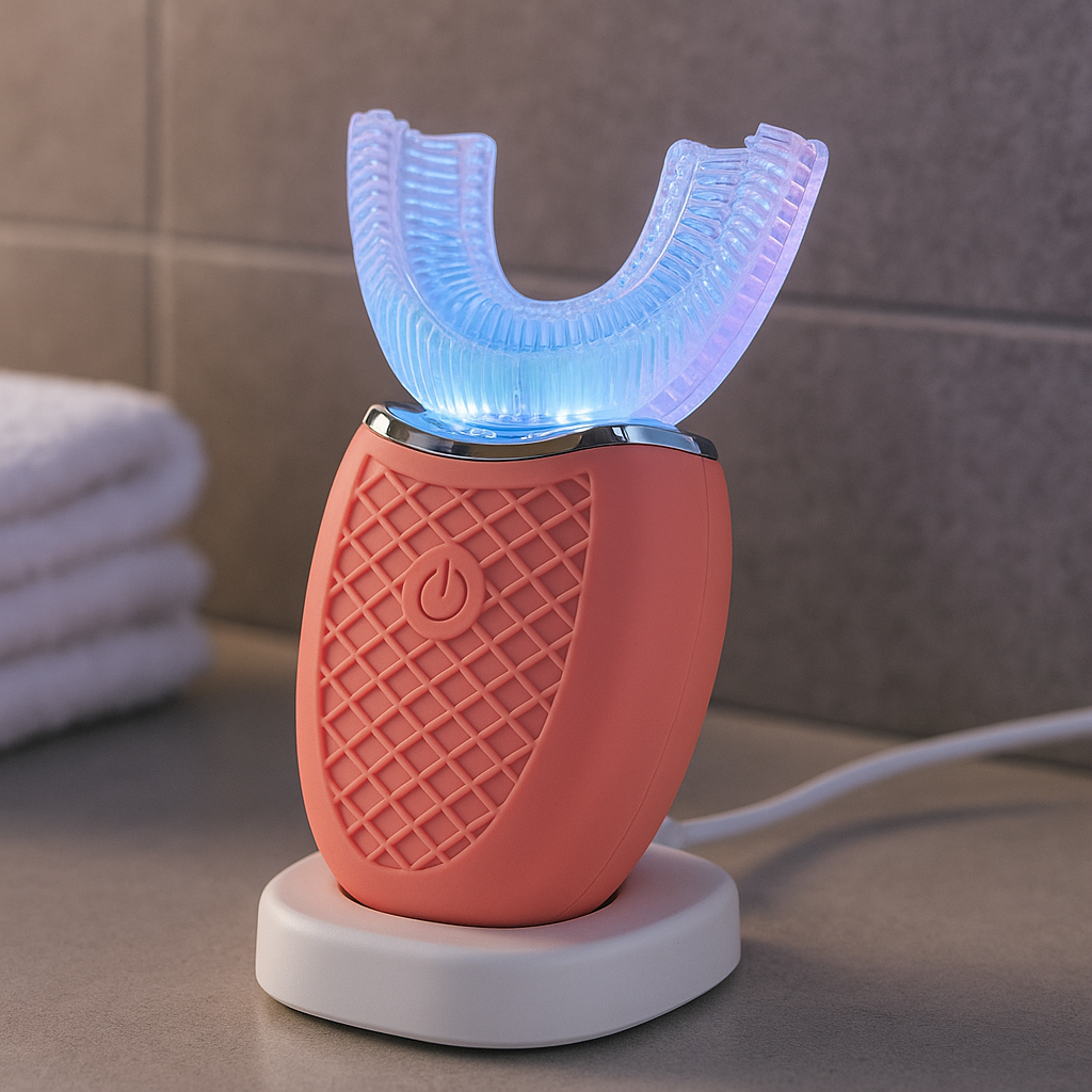 Brosse à Dents Électrique 360° Étanche – Tête en Silicone en Forme de U