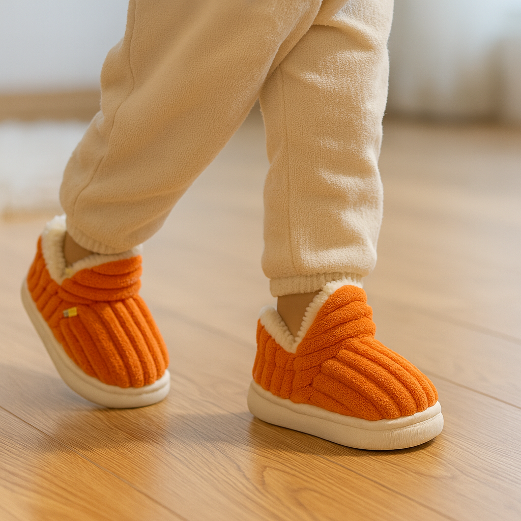 Pantoufles d’hiver douces et antidérapantes pour enfants
