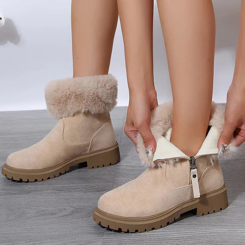 Botas de inverno para mulher com forro macio - Manter-se quente