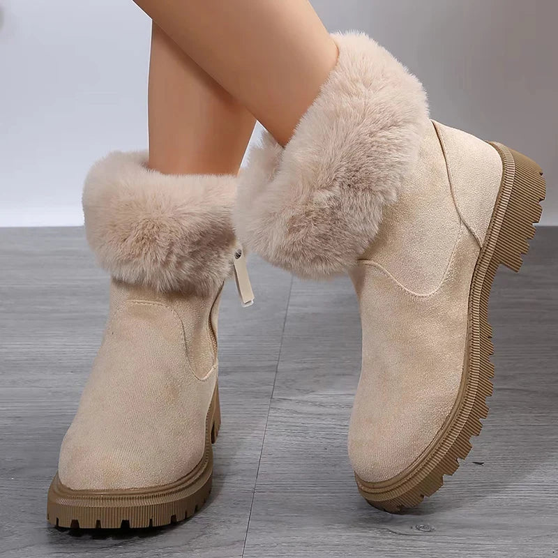 Botas de inverno para mulher com forro macio - Manter-se quente