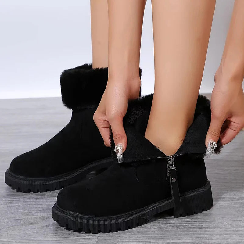 Botas de inverno para mulher com forro macio - Manter-se quente