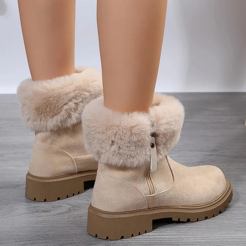 Botas de inverno para mulher com forro macio - Manter-se quente