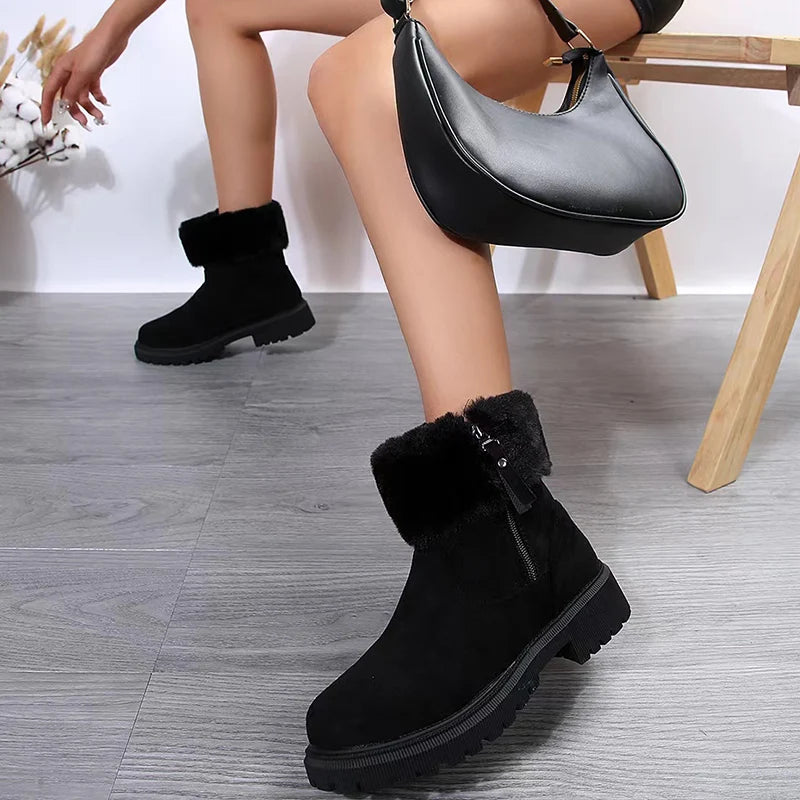 Botas de inverno para mulher com forro macio - Manter-se quente