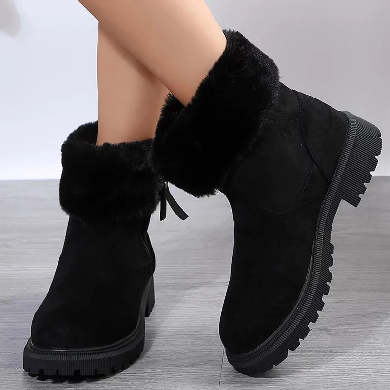 Botas de inverno para mulher com forro macio - Manter-se quente