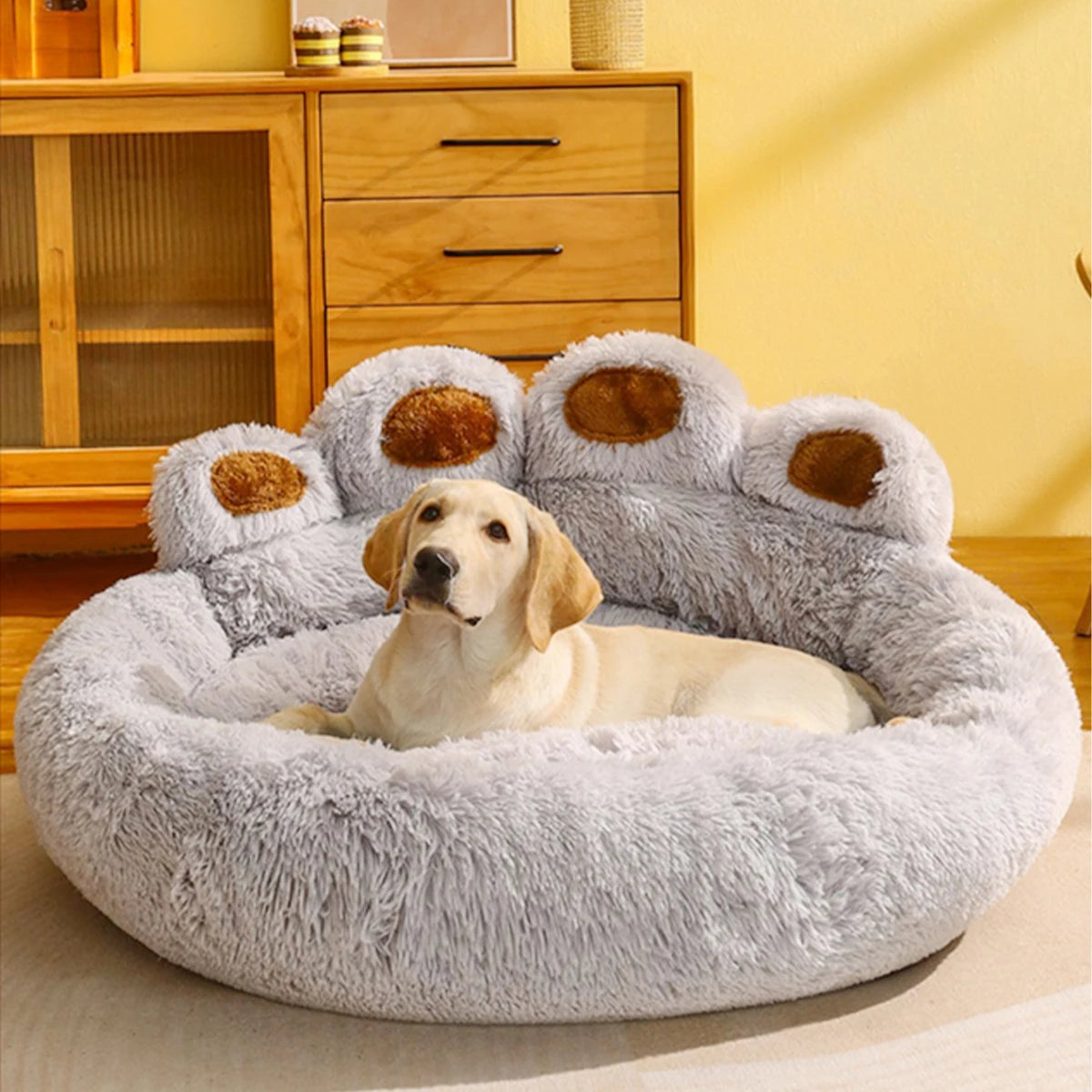 Cama de pelúcia para cães e gatos - Almofada grande e confortável