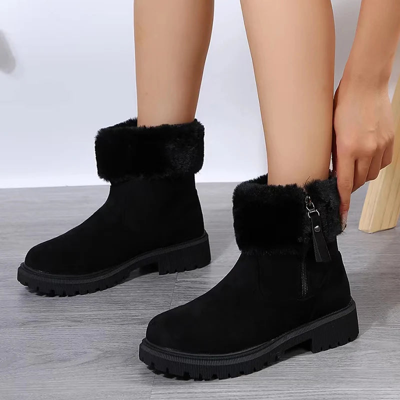 Botas de inverno para mulher com forro macio - Manter-se quente