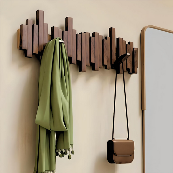 Support mural à crochets design en bois – Élégance et praticité