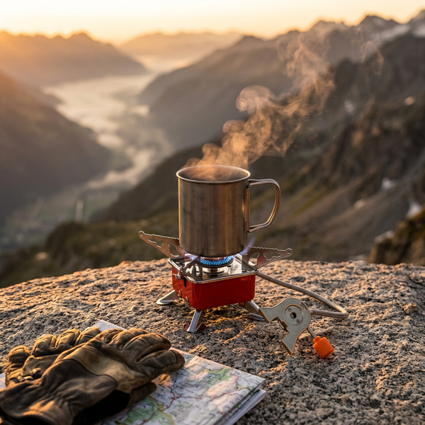 Réchaud Camping Gaz Portable — Pliable & Coupe-Vent