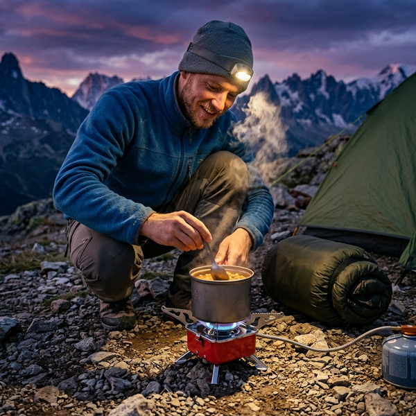 Réchaud Camping Gaz Portable — Pliable & Coupe-Vent