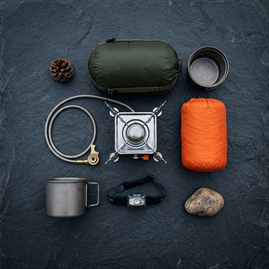 Réchaud Camping Gaz Portable — Pliable & Coupe-Vent