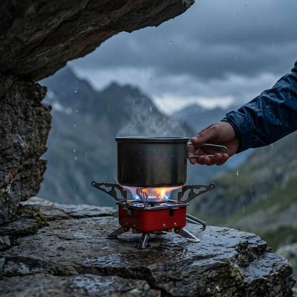 Réchaud Camping Gaz Portable — Pliable & Coupe-Vent