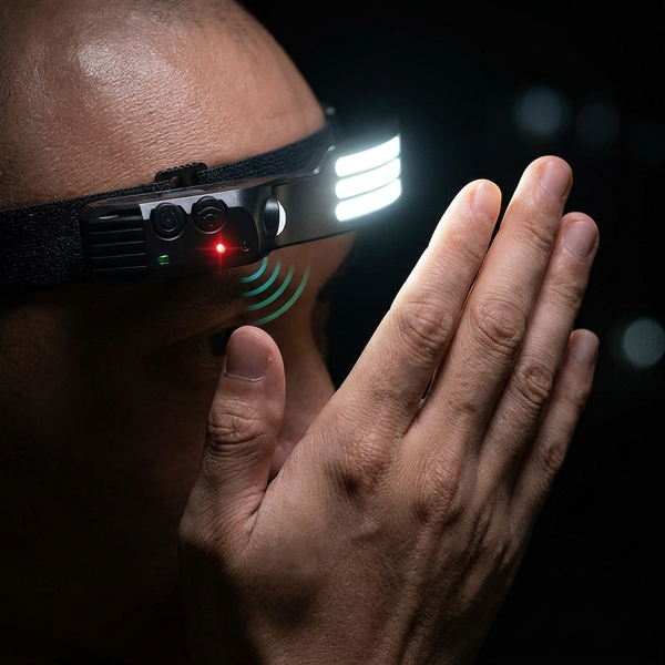 Lampe Frontale LED Rechargeable USB — 5 Modes & Capteur de Mouvement