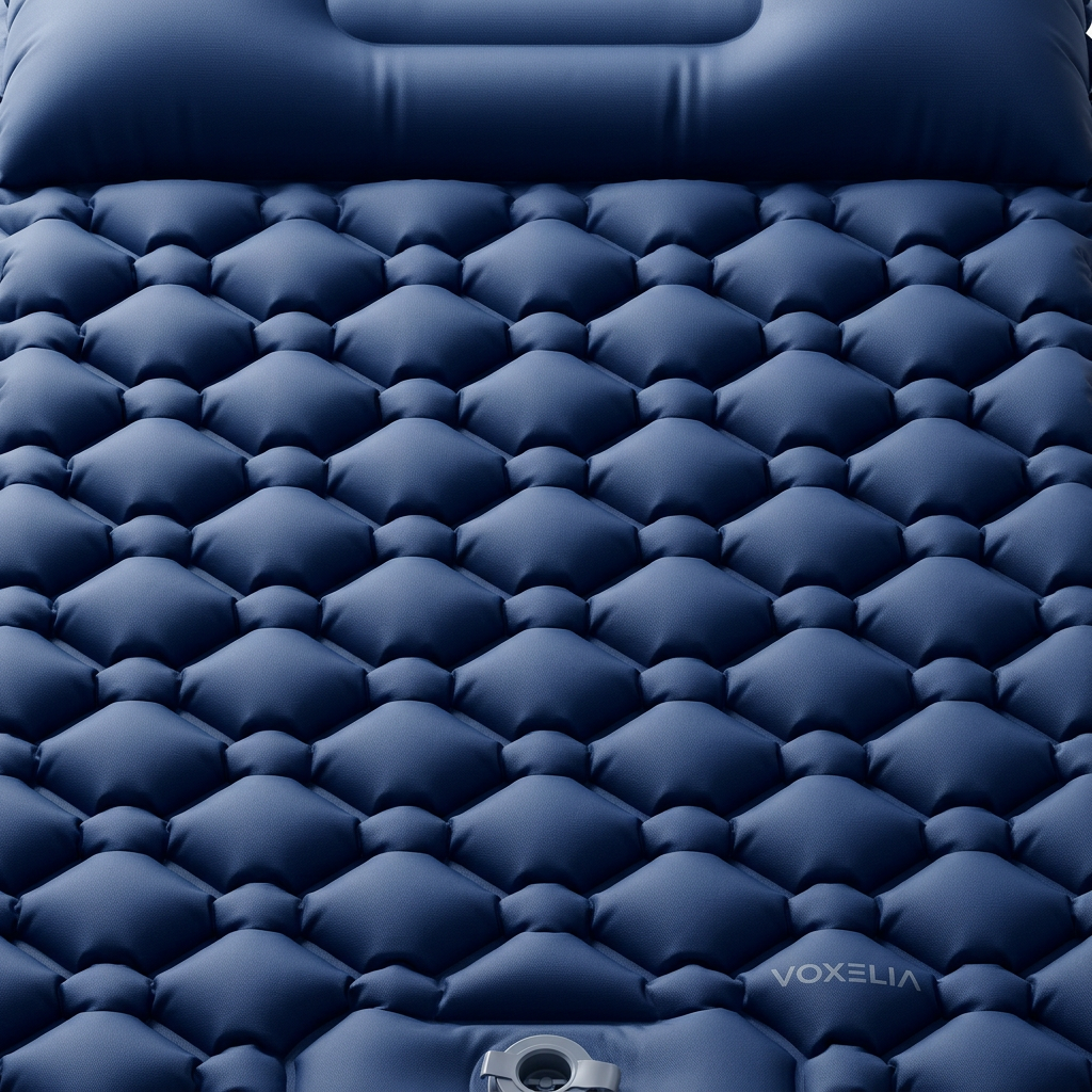 Matelas Gonflable Camping avec Oreiller Intégré — Nid d'Abeilles