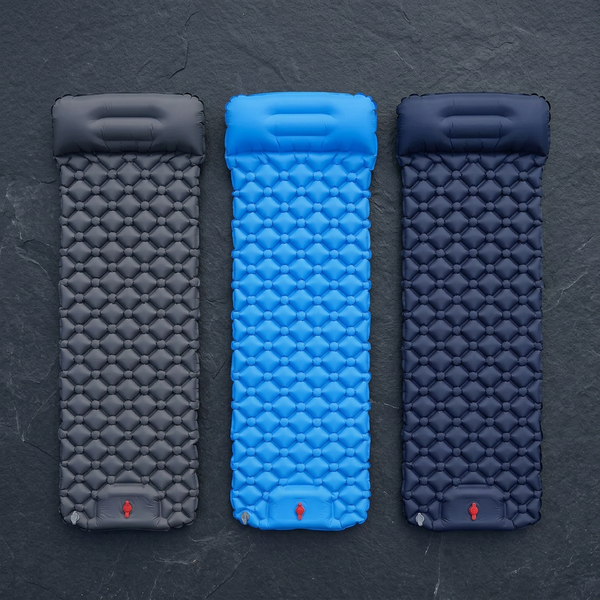 Matelas Gonflable Camping avec Oreiller Intégré — Nid d'Abeilles