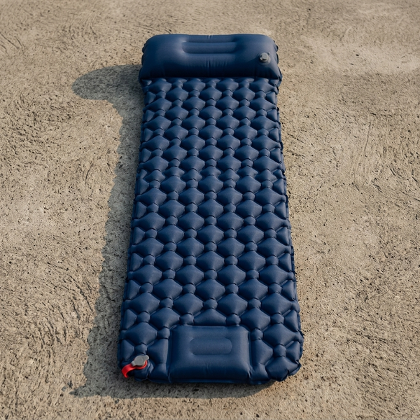 Matelas Gonflable Camping avec Oreiller Intégré — Nid d'Abeilles