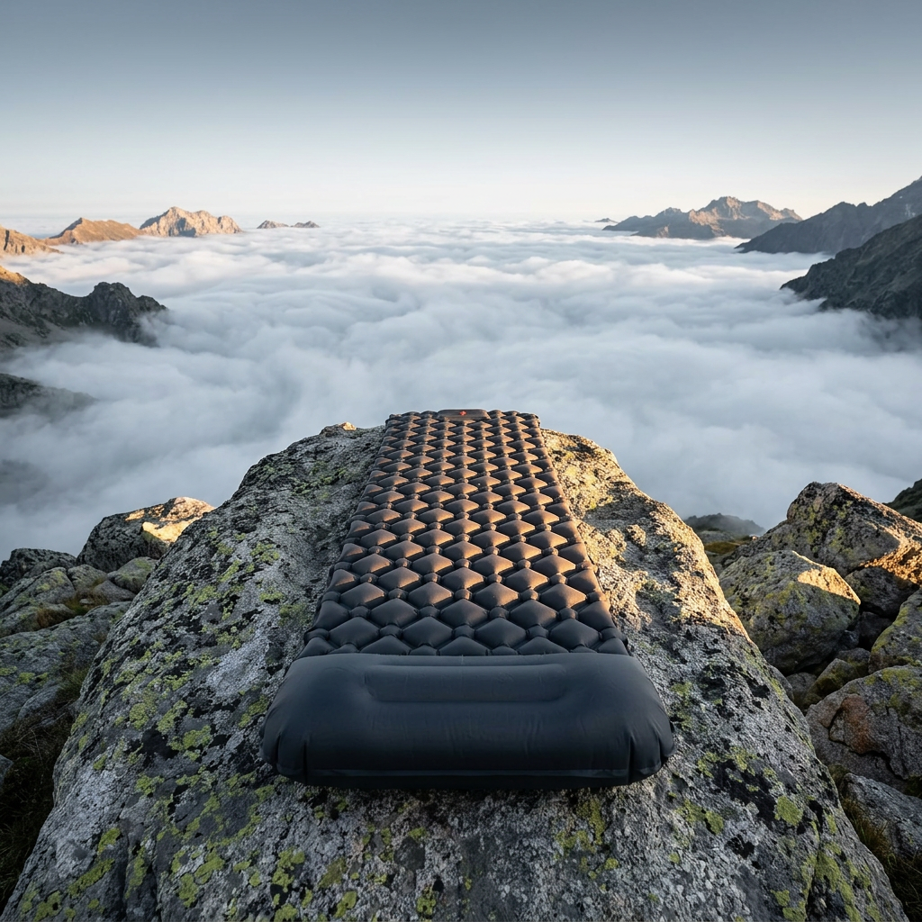 Matelas Gonflable Camping avec Oreiller Intégré — Nid d'Abeilles