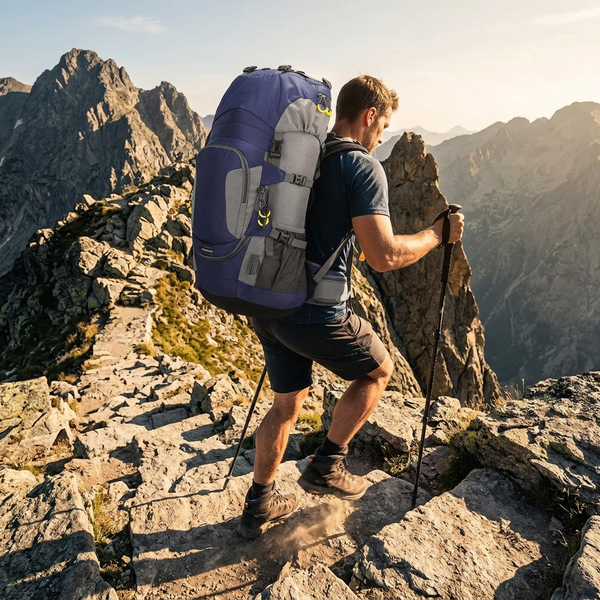 Sac à Dos Trekking 60L Imperméable — Housse de Pluie Incluse