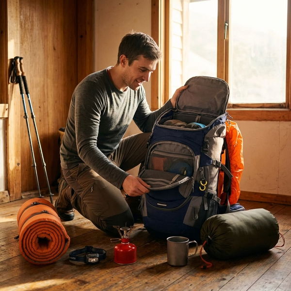 Sac à Dos Trekking 60L Imperméable — Housse de Pluie Incluse