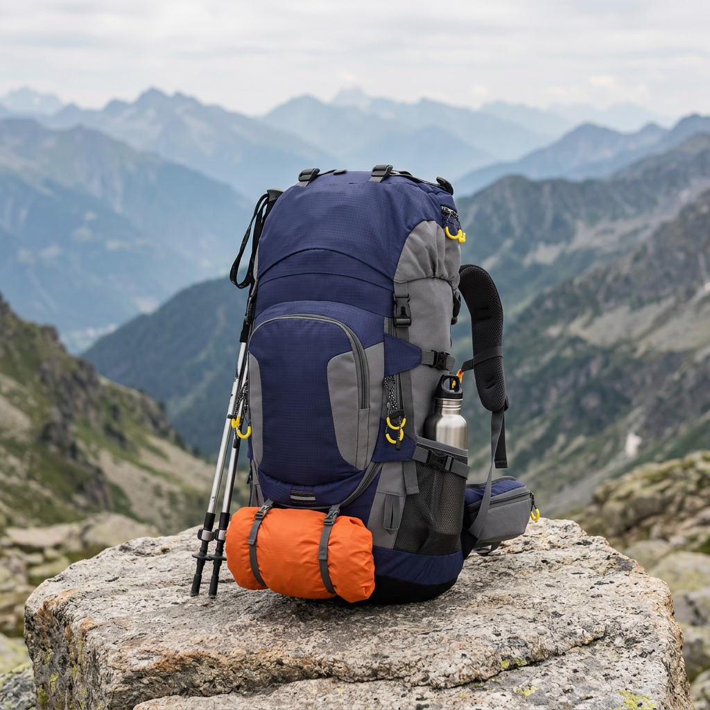 Sac à Dos Trekking 60L Imperméable — Housse de Pluie Incluse