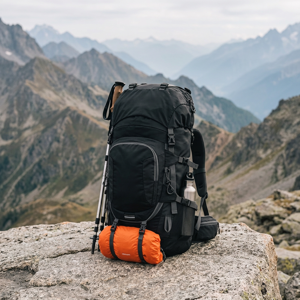 Sac à Dos Trekking 60L Imperméable — Housse de Pluie Incluse