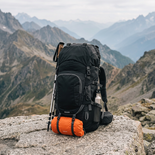 Sac à Dos Trekking 60L Imperméable — Housse de Pluie Incluse
